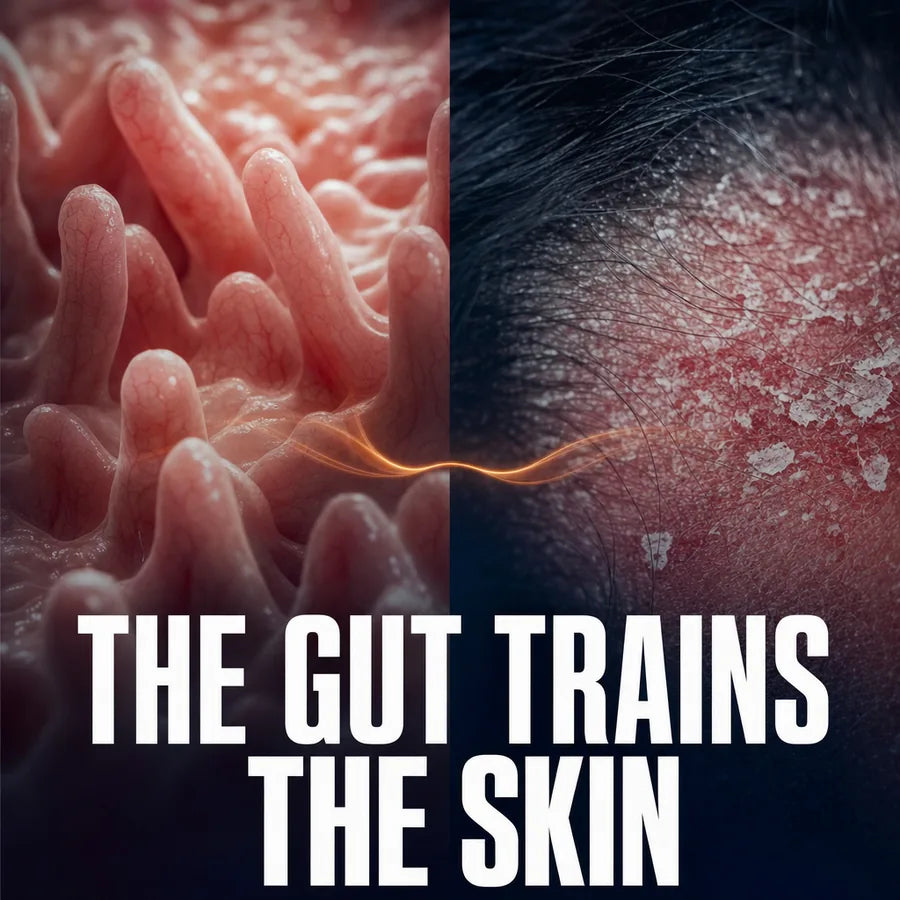 Gut lining and scalp, connected